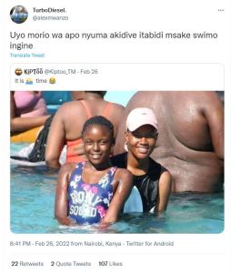 Turbodiesel. alexmwanzo uyo morio wa apo nyuma akidive itabidi msake swimo ingin