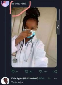 Na dmbu nani? u 60 342 fellz agola mr president fell n timbu lugha