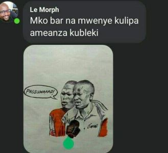 Le morph mko bar na mwenye kulipa ameanza kubleki passuwaradi