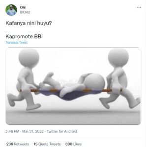 Olé olez kafanya nini huyu? kapromote bbi translate tweer 246 pm mar 31, twitter