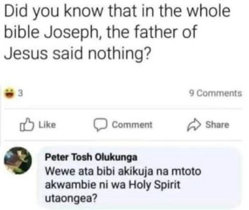 Did you know that in the whole bible joseph the father of jesus said nothing? co