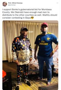 Prof. alfred omenya aomenya support sonko's gubernatorial bid for mombasa county