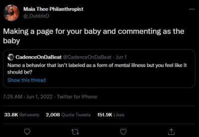 Maia thee philanthropist _dubbled making a page for your baby and commenting as