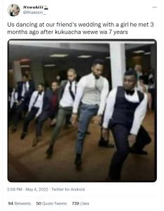 Mswahili rhakeem us dancing at our friend's wedding with a girl he met 3 months