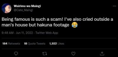Wairimu wa maingi cate maingi being famous is such a scam! i've also cried outsi