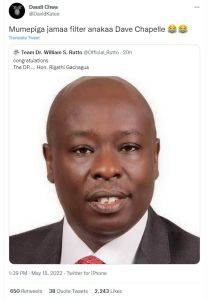 Daudi chwa davidkatee mumepiga jamaa filter anakaa dave chapelle translate tweet