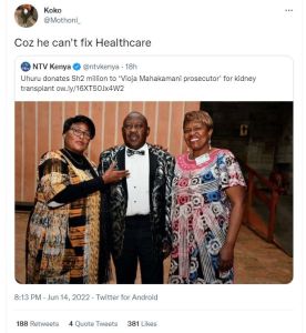 Koko mothoni _ coz he can't fix healthcare ntv kenya ntvkenya 18h uhuru donates