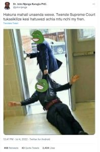 Dr. john njenga karugia phd. johnnjenga hakuna mahali unaenda wewe. twende supre