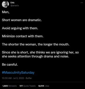 Eric amerix men, short women are dramatic. avoid arguing with them. minimize con