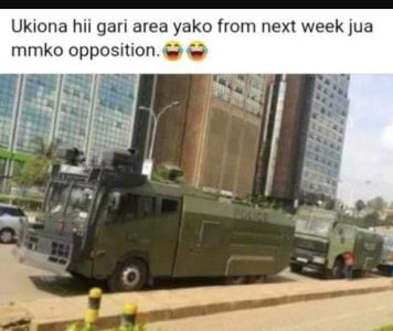 Ukiona hii gari area yako from next week jua mmko opposition.