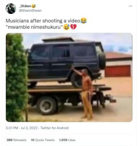 Shäwn shannshwan musicians after shooting a video mwambie nimeshukuru 3.01 pm ju