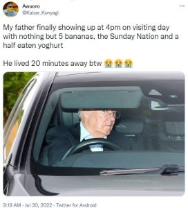 Awuoro kaizer_konyagi my father finally showing up at 4pm on visiting day with n