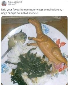 Kijana ya atwoli atwoli _ ndo your favourite comrade tweep amepika lunch unga ni