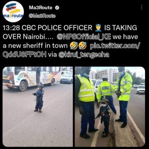 Ma3route route magroute 13.28 cbc police officer is taking over nairobi. npsoffi
