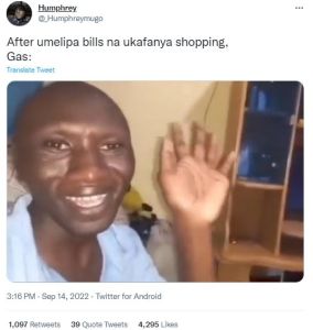 Humphrey _humphreymugo after umelipa bills na ukafanya shopping, gas translate t