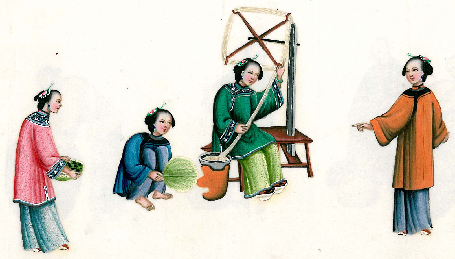 Συλλογή μεταξιού στην αρχαία Κίνα.