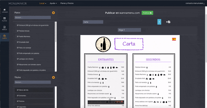Configure menu allergens Configure menu allergens