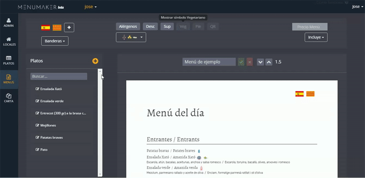 Create dishes and titles for your menu Create dishes and titles for your menu