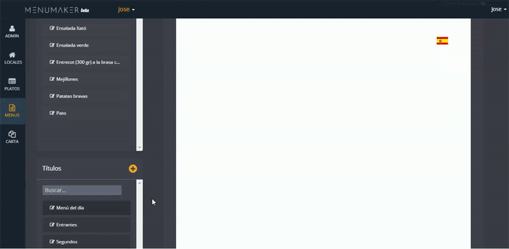 Choose a menu template Choose a menu template