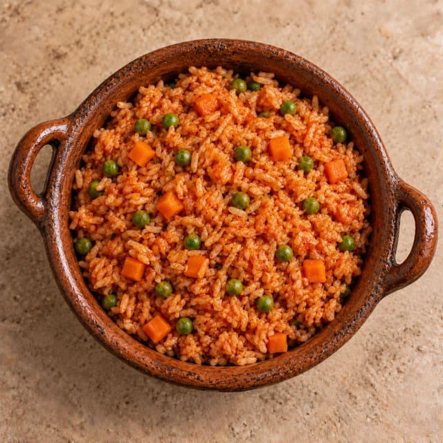 Arroz rojo suelto, grano por grano