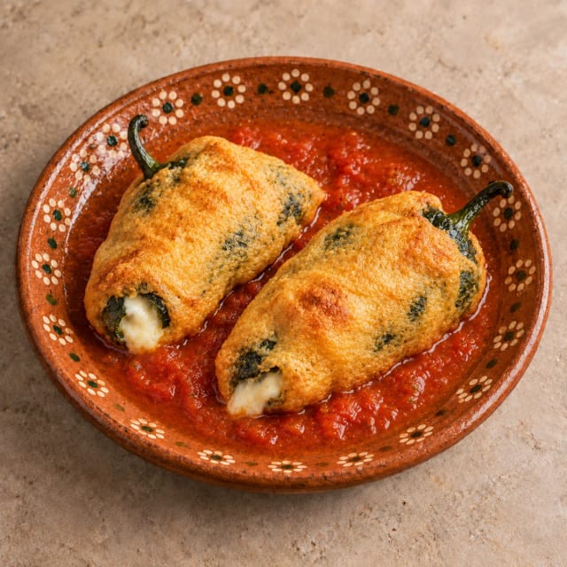 Chiles rellenos de queso, capeado sin caer