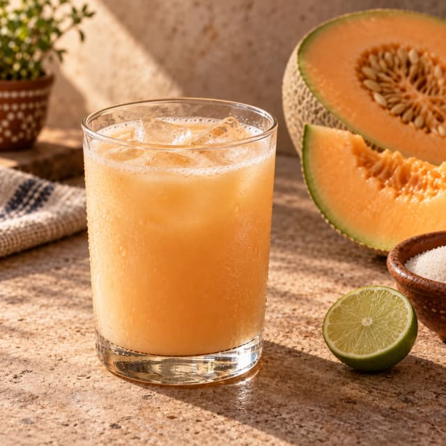 Agua de melón que aprovecha las semillas