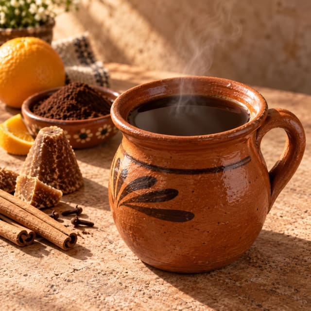 Café de olla sin asientos en la taza