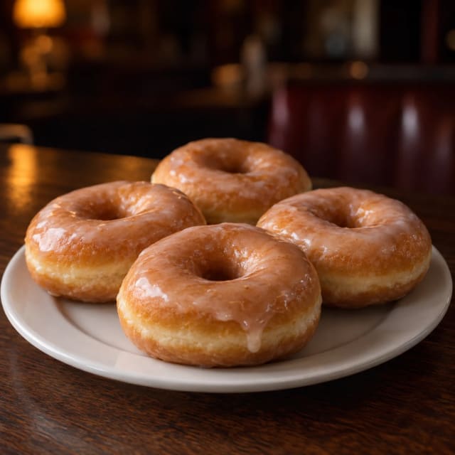 Donas glaseadas esponjosas de levadura