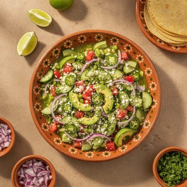 Ensalada de nopales sin baba