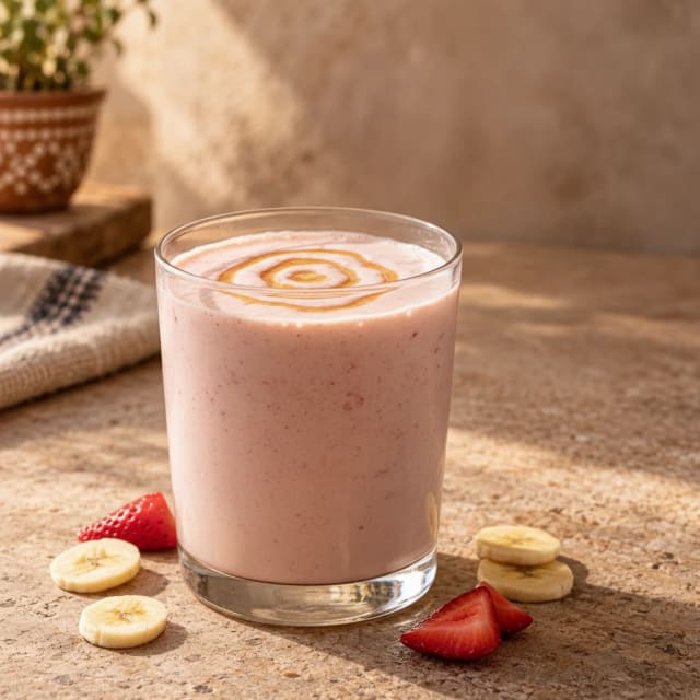 Licuado de fresa y plátano sin oxidarse