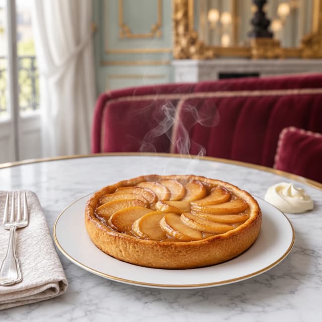Tarta tatin de manzana que se voltea entera