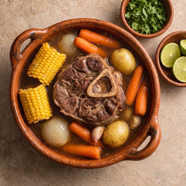 Caldo de res con cuerpo gracias al hueso