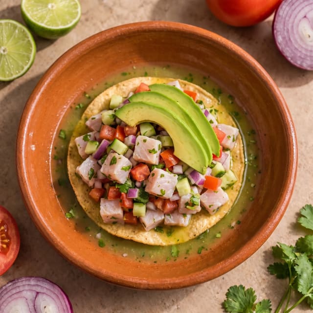 Ceviche de pescado que no se pasa de limón