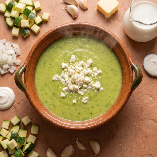 Crema de calabaza verde y sin sobrecocer