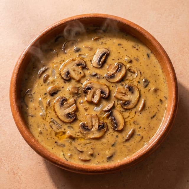 Crema de champiñones que no se corta