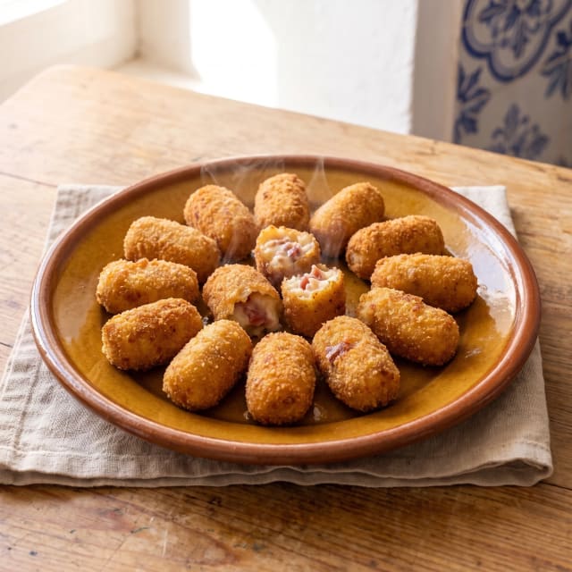 Croquetas de jamón cremosas que no revientan