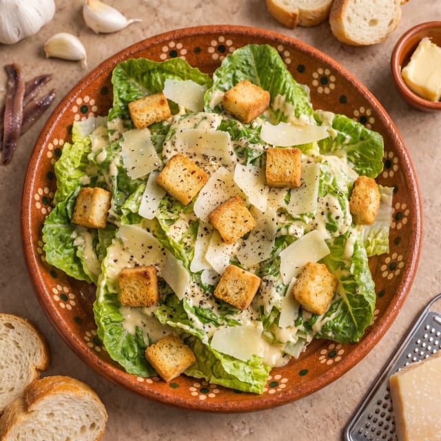 Ensalada césar con aderezo que sí espesa