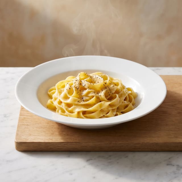 Fettuccine Alfredo como en Roma, sin crema
