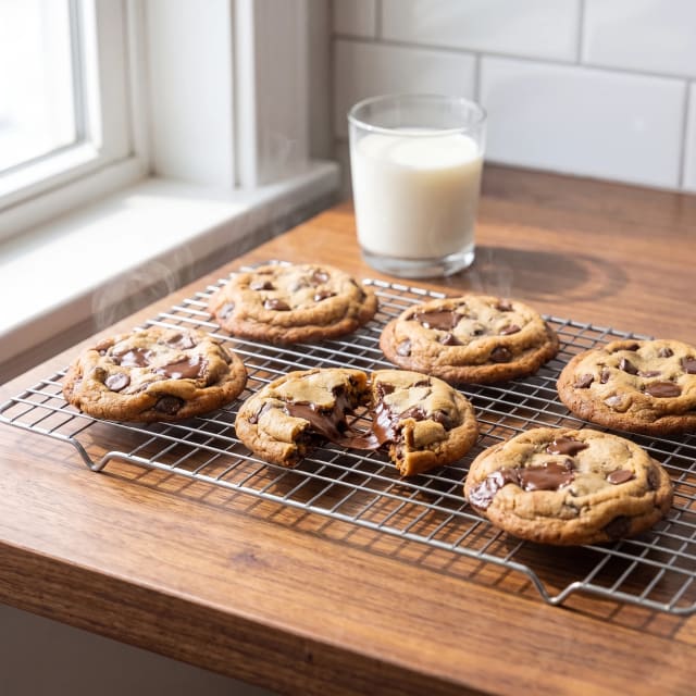 Galletas con chispas y mantequilla dorada