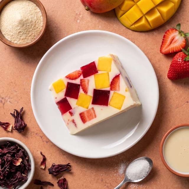 Gelatina de mosaico sin colores corridos