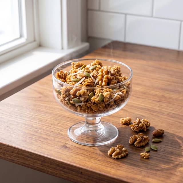 Granola casera en racimos crujientes