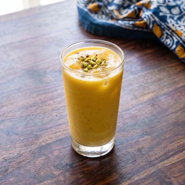 Lassi de mango espeso y frío
