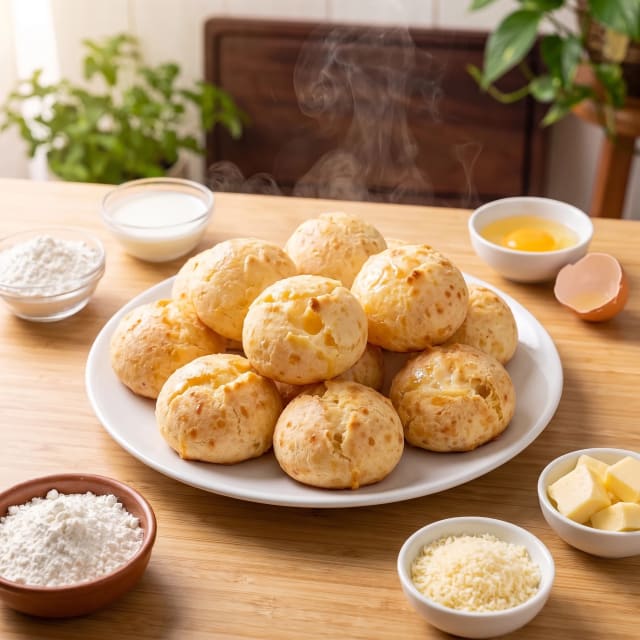 Pan de queso brasileño hueco y elástico