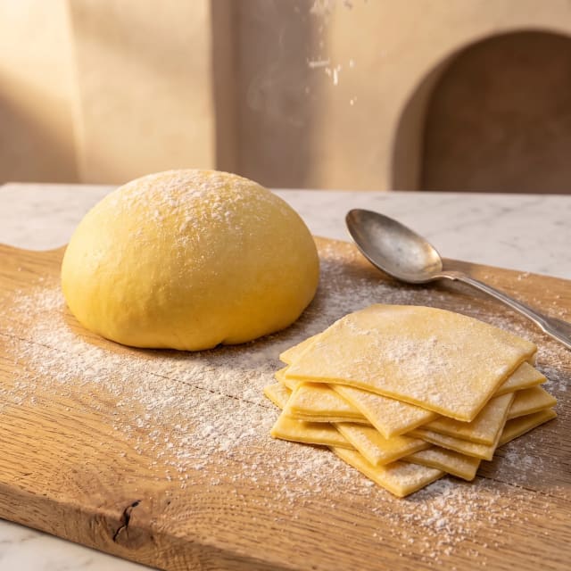 Pasta fresca al huevo, amasada a mano