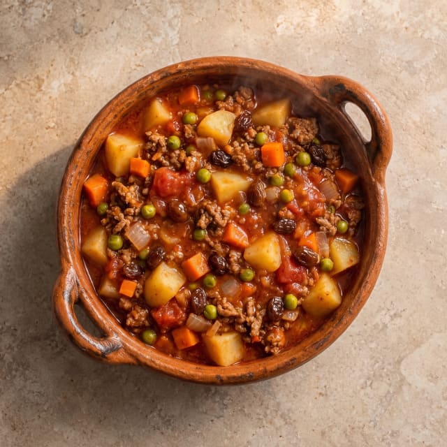 Picadillo con la papa en su punto