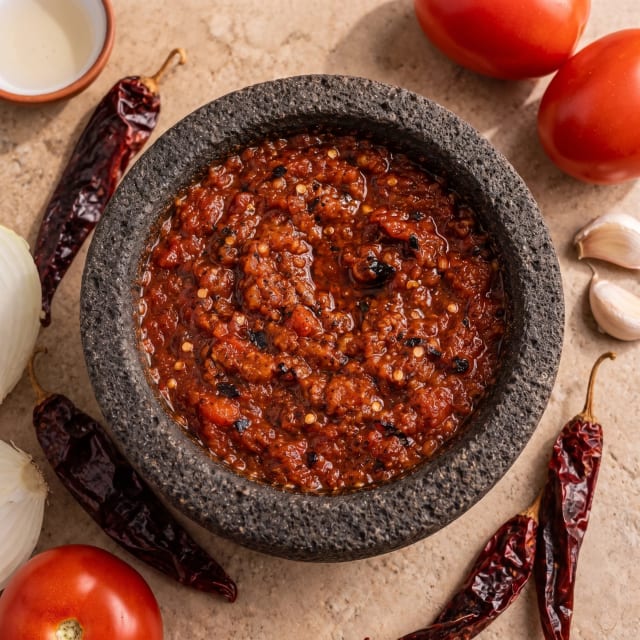 Salsa de chile de árbol, taquera y espesa