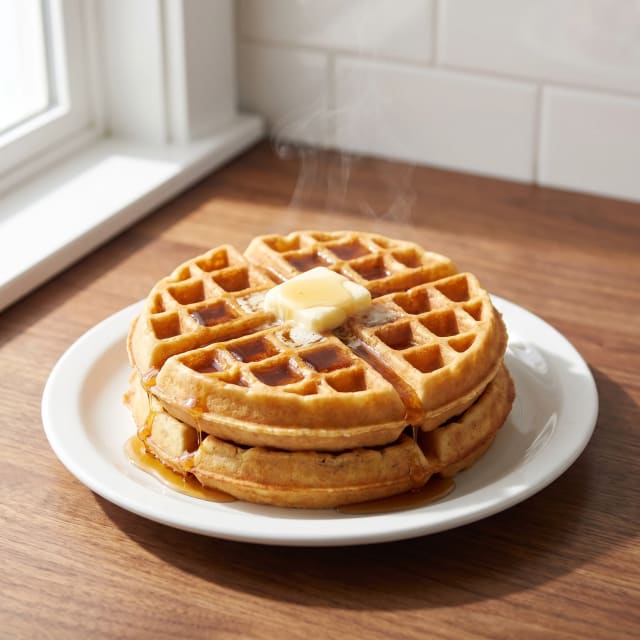 Waffles crujientes con claras montadas