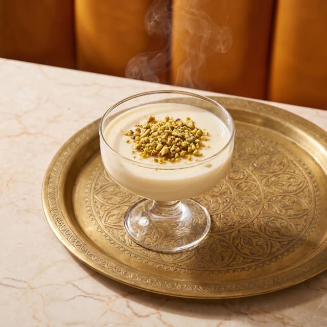 Mhalabiyeh de leche con azahar que cuaja terso