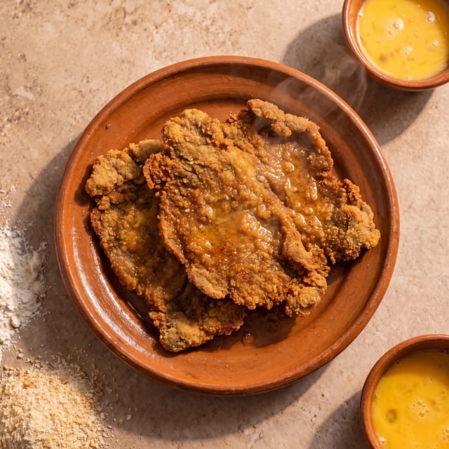 Milanesas de res delgadas y crujientes