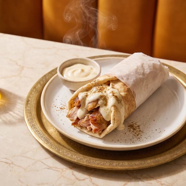 Shawarma de pollo con toum, la salsa de ajo que no se corta